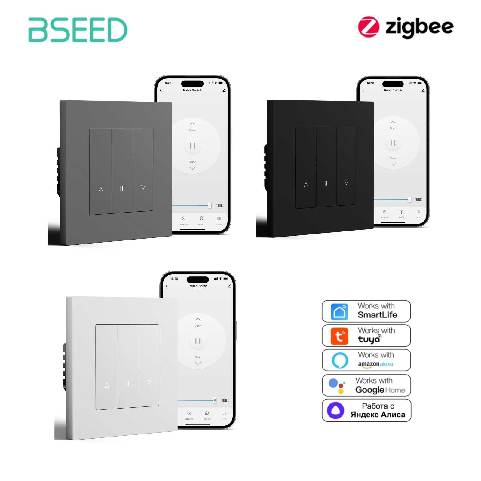 Smart Home Yellow - Interruttori Smart Zigbee BSEED Serie Smart