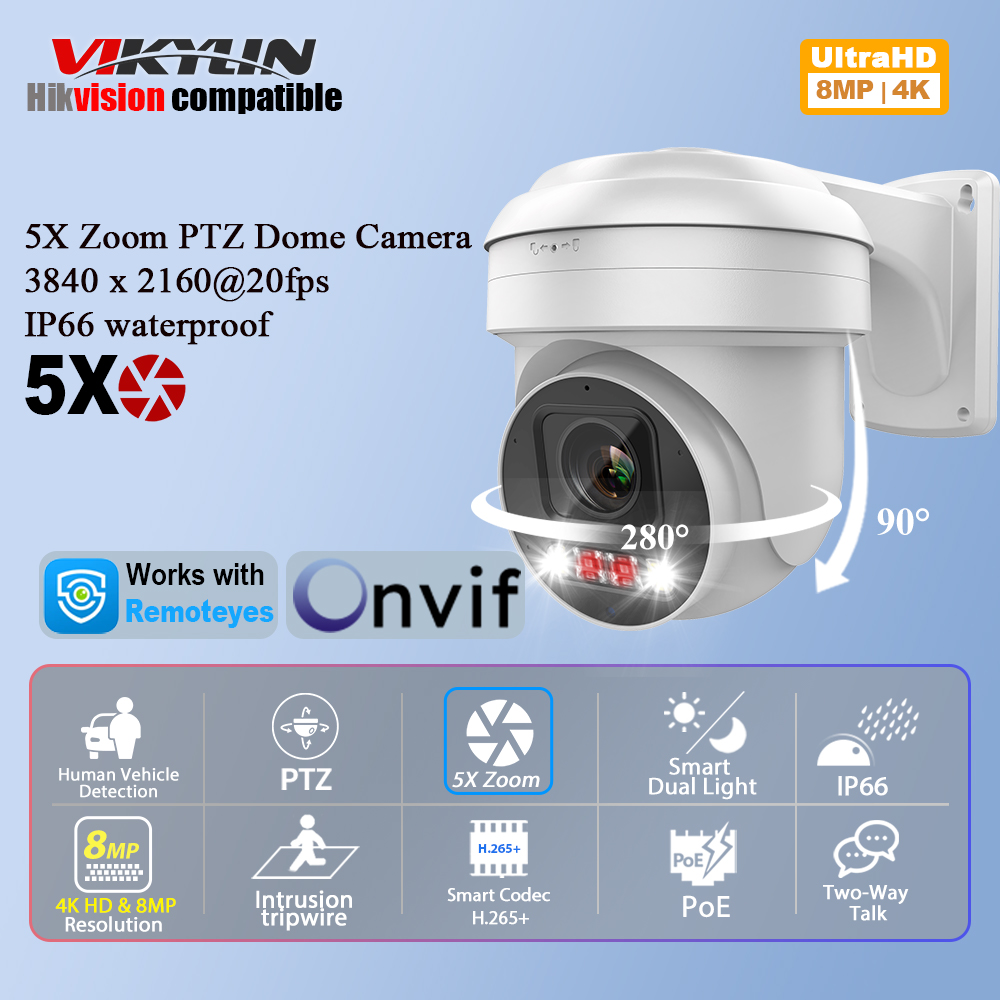 Smart Home Microsoft - Telecamera di sicurezza IP Vikylin 8MP